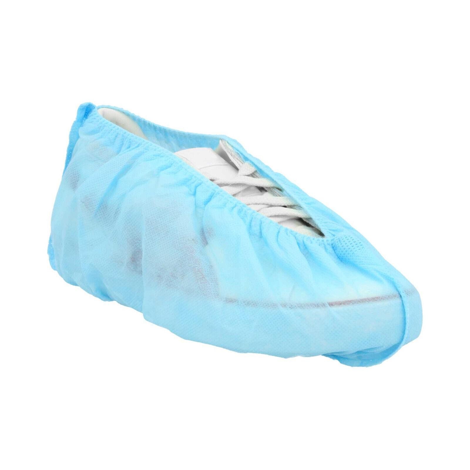 Disposable PP and CPE Shoe Covers Blue Non Slip Resistant Unisex Foot Cover