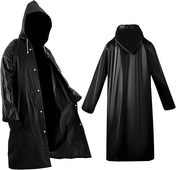 2 Pack Portable Rain Ponchos for Adults, Reusable Raincoats with Hood