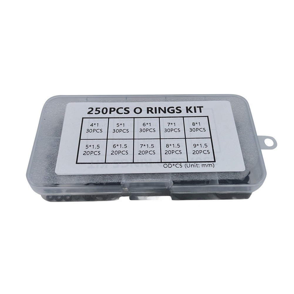 250 Pcs Nitrile O Ring Set with 10 Dimension Combinations High Temp Resistant