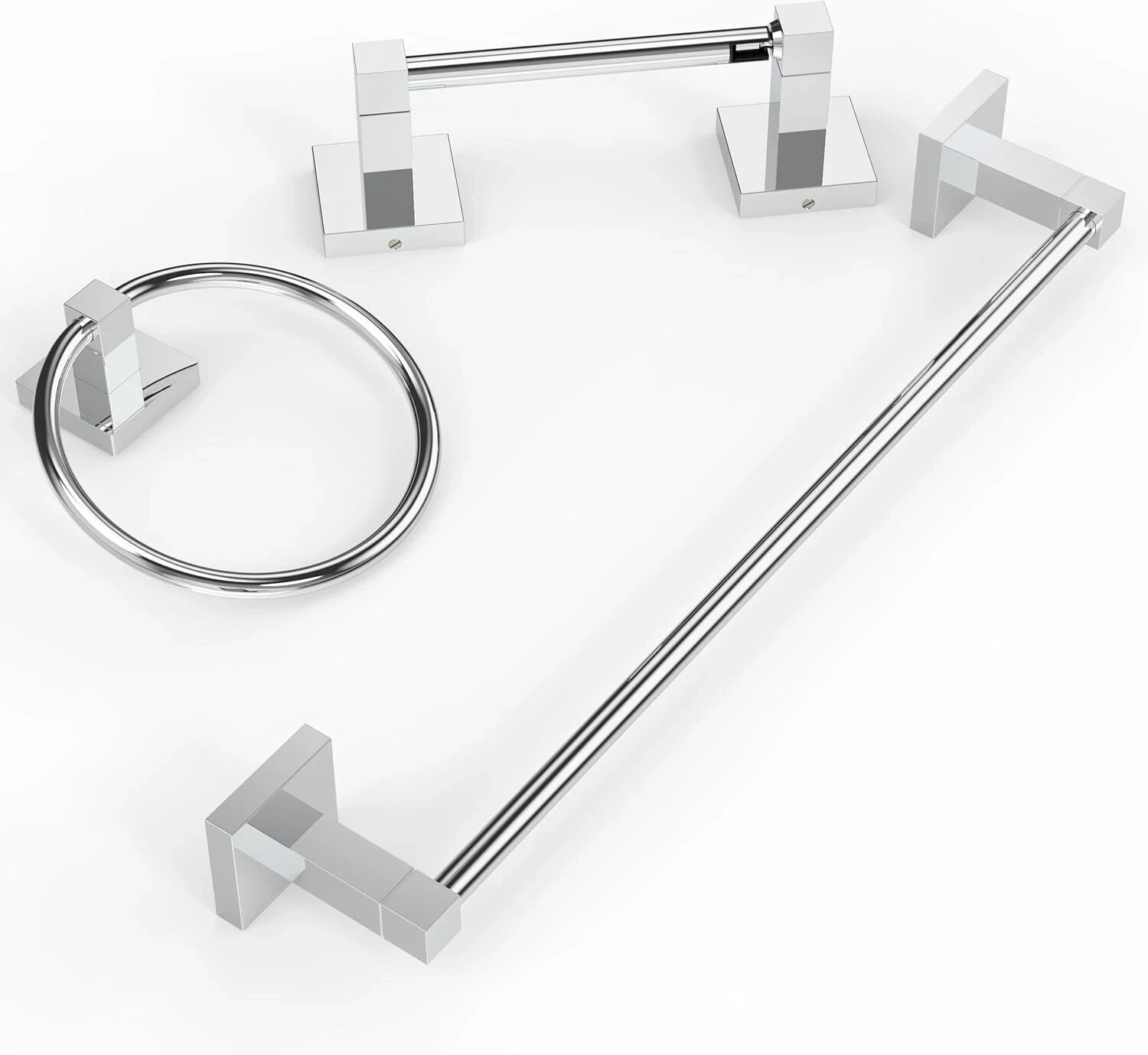 RUACQ 3 Pieces Bathroom Hardware Set SUS 304 Stainless Steel Toilet Paper Holder