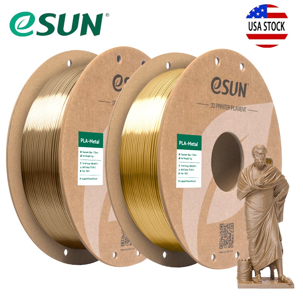 eSUN 3D Printer Filament Metal PLA 1.75MM 1KG/2.2LB Filament for FDM 3D Printer