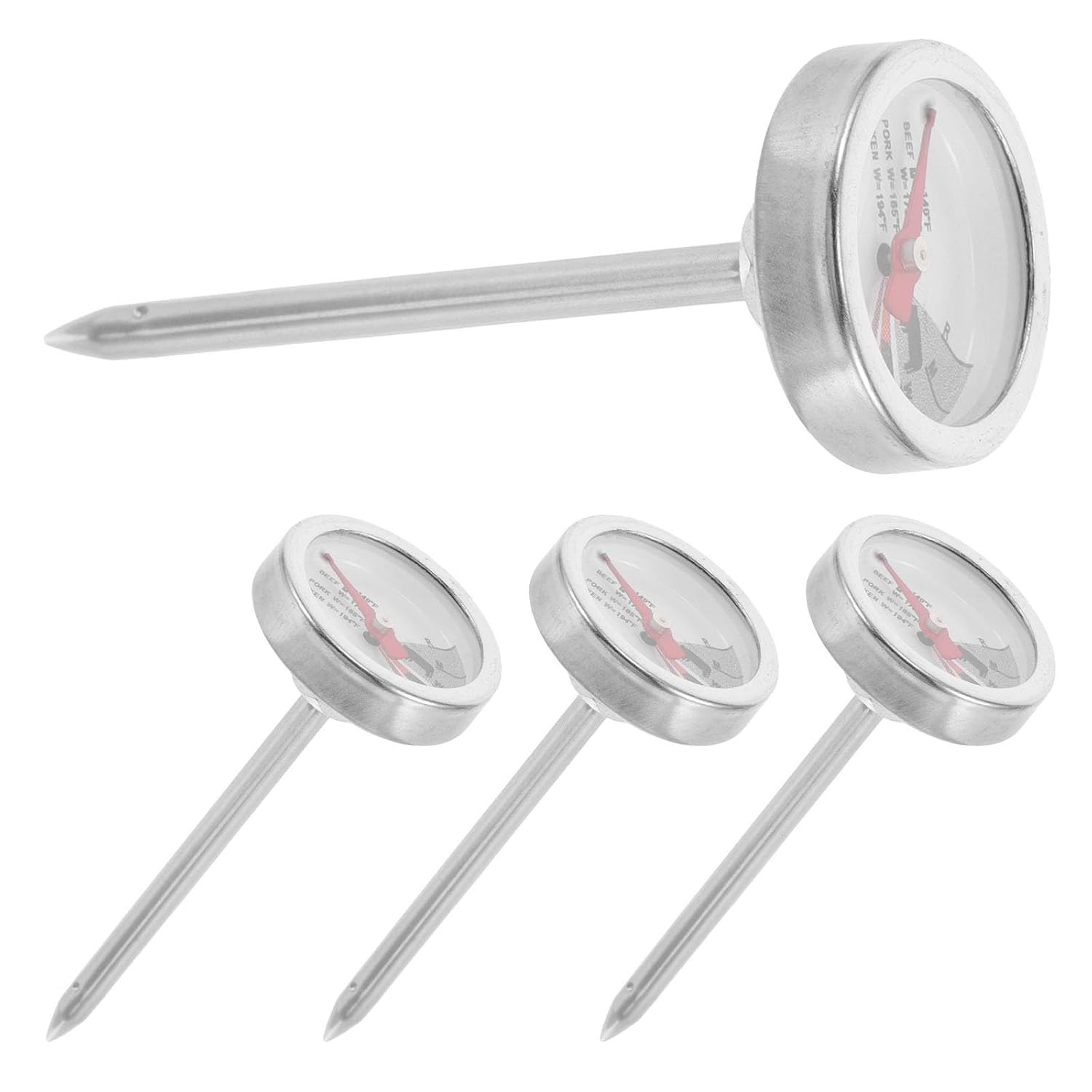 4Pcs Meat Thermometers for Grilling and Roasting, Instant Read Digital Kitchen F