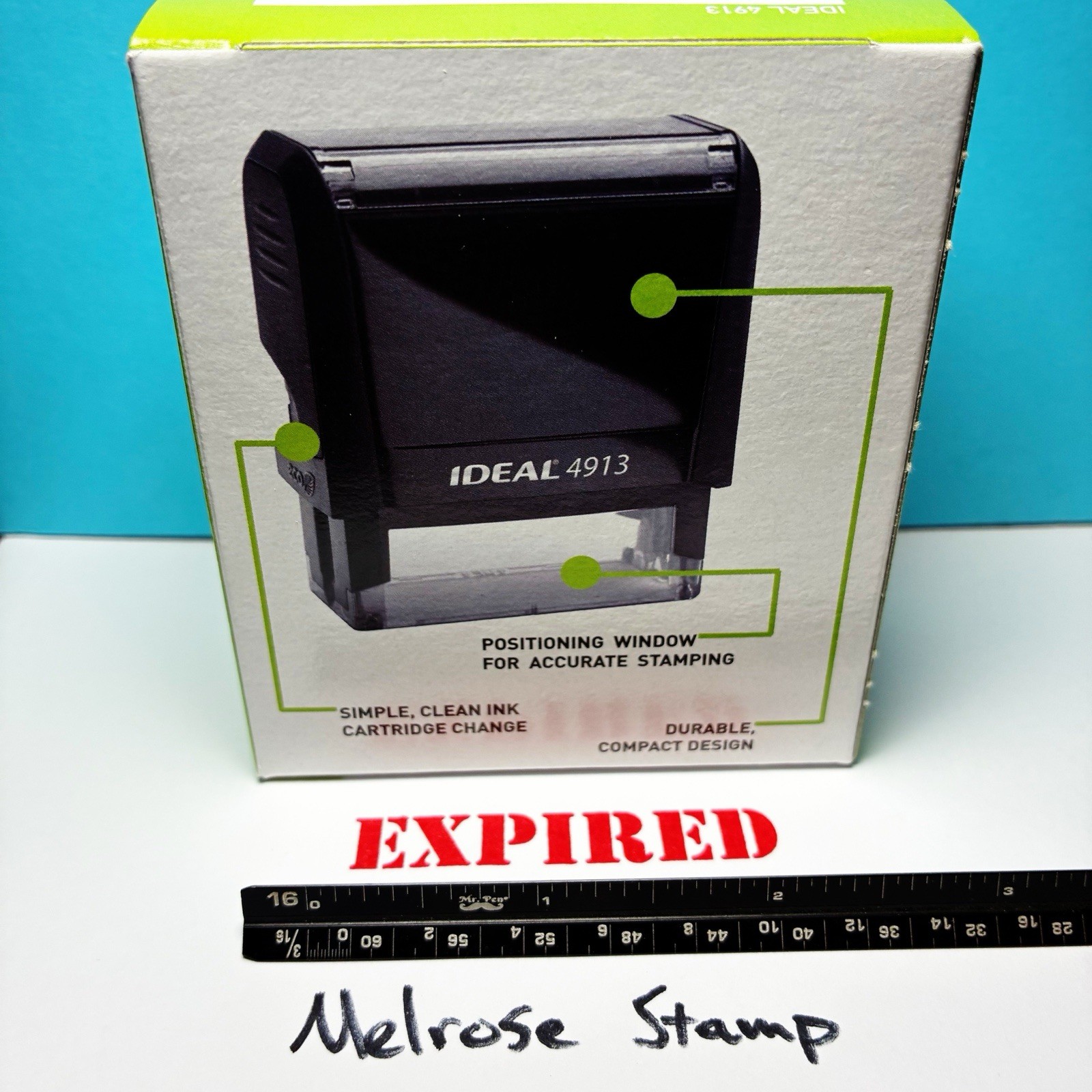 Expired Rubber Stamp Red Ink Self Inking Ideal 4913