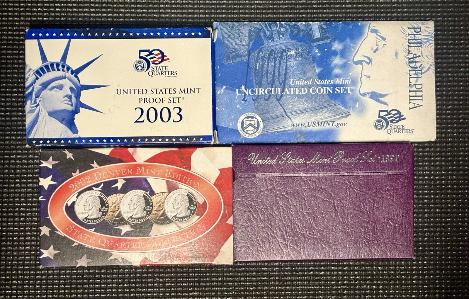US Mint Uncirculated Coin Sets Lot Original Packaging 90, 99, 02, 03 Quarters