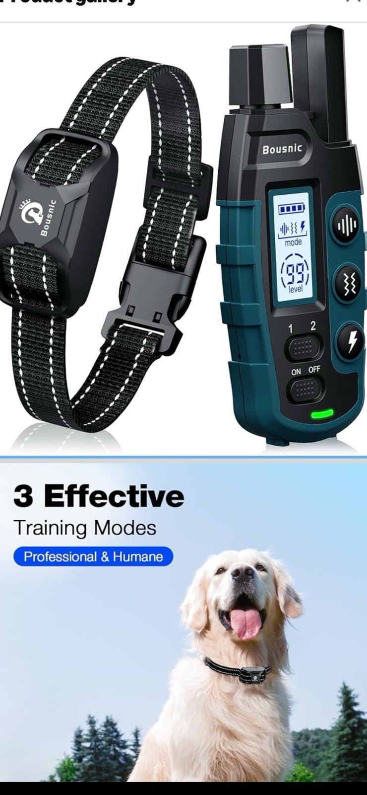 Bousnic Dog Shock Collar - 3300Ft Dog Training Collar with Remote for 5-120lb...