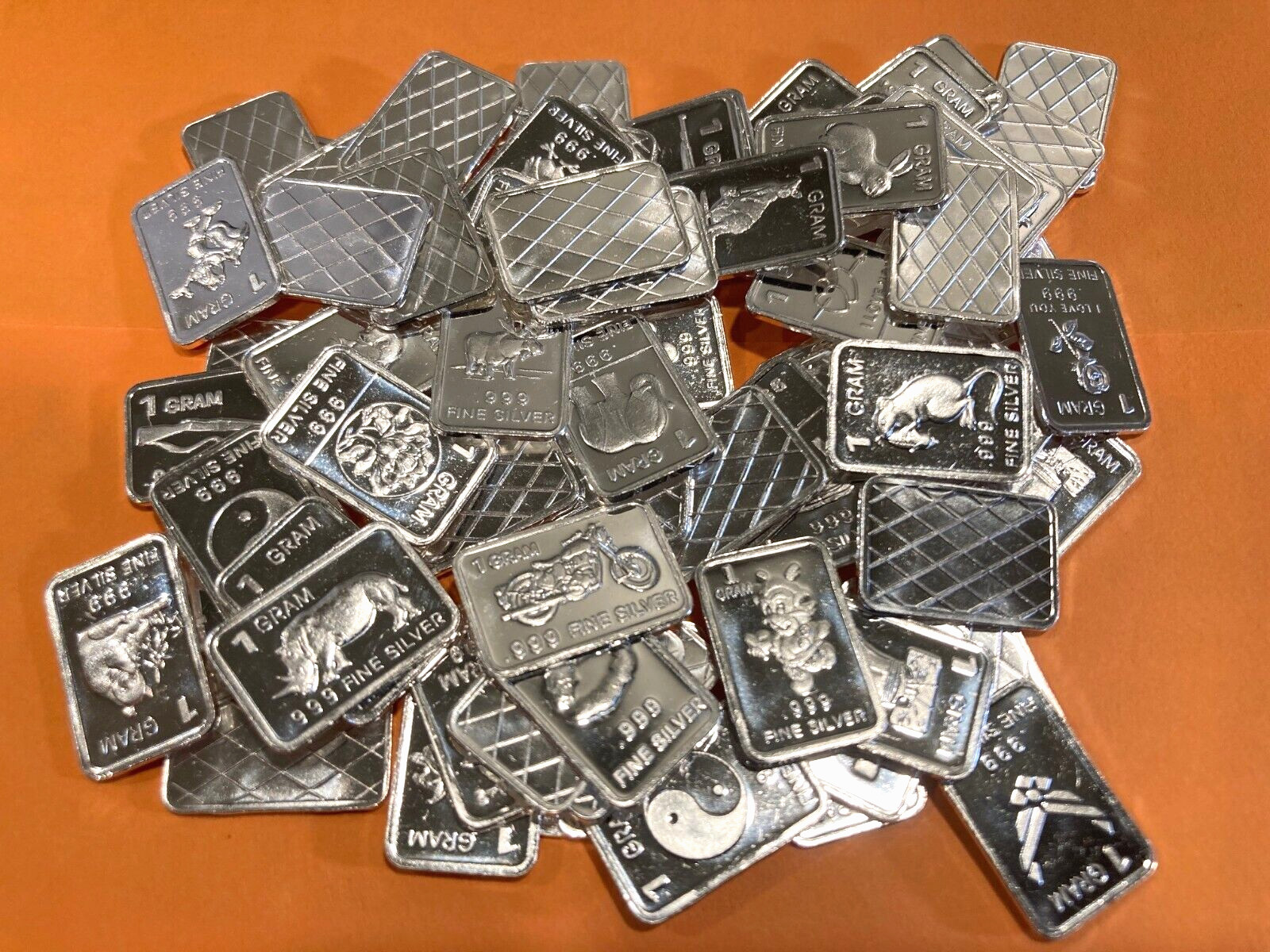 40x PURE .999 Fine Silver Bars Bullion Estate Lot Amazing Designs - BEST PRICE