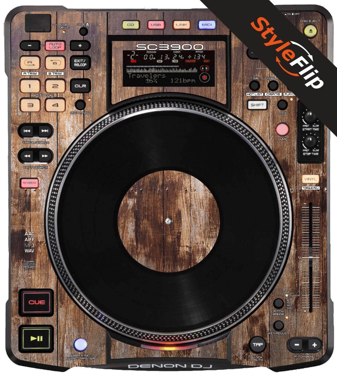 Denon SC3900 | Wood 1 | Protective Decal | StyleFlip Skins