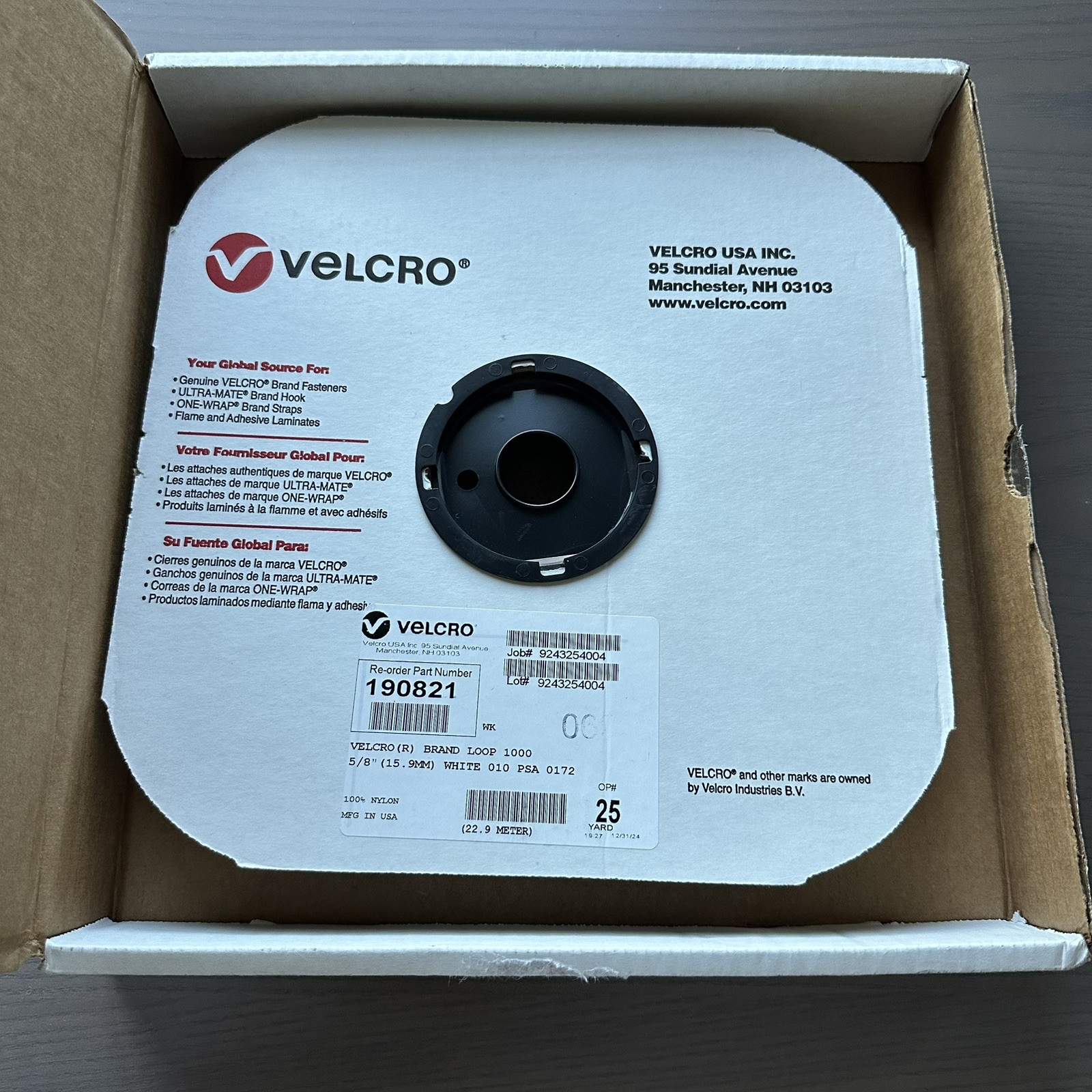 3 Rolls White VELCRO Hook Tape 5/8" x 75' VEL109 Industrial Strength
