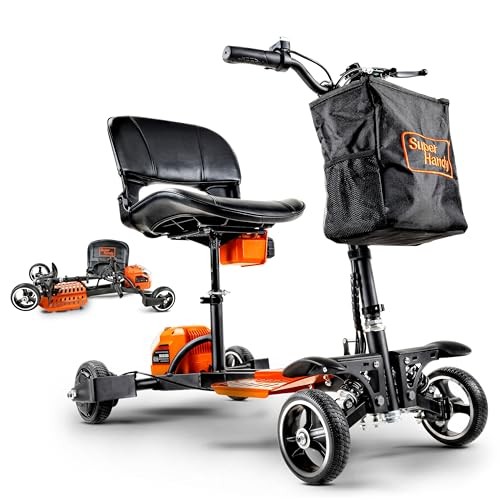 SuperHandy Passport Pro Mobility Scooter, Foldable Aluminum Frame - Orange/Black
