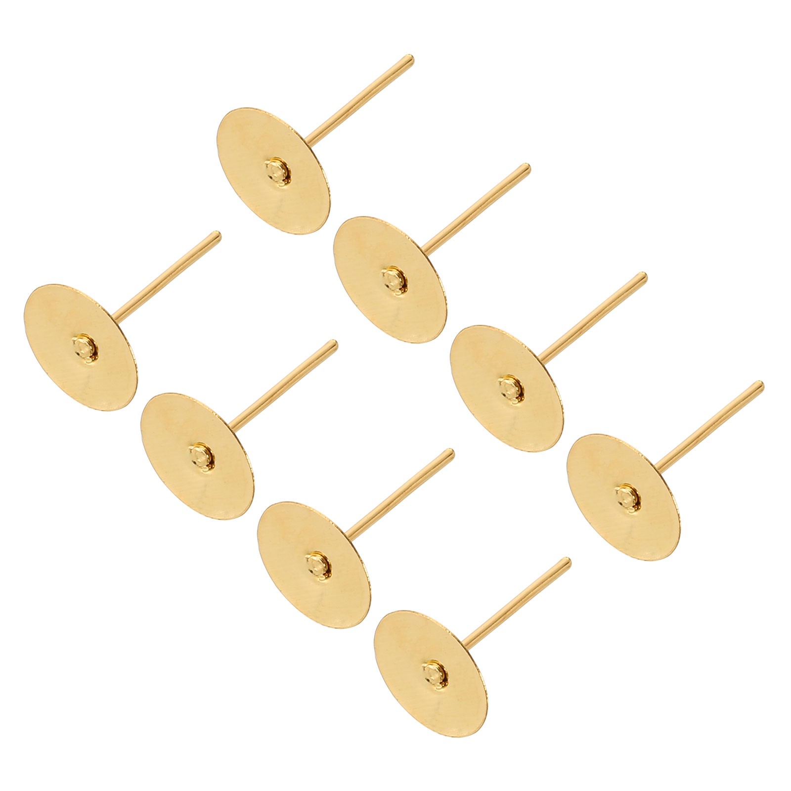 200Pcs Earring Posts, 8mm/0.3inch Stainless Steel Earring Studs, Light Gold