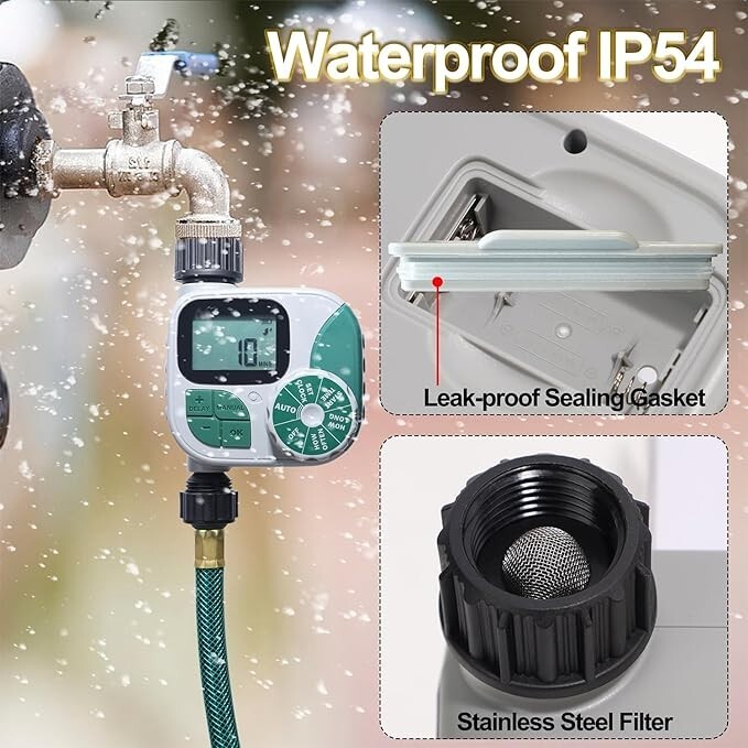 Biswing Sprinkler Timer, Outdoor Water Timer for Garden Hose, Programmable