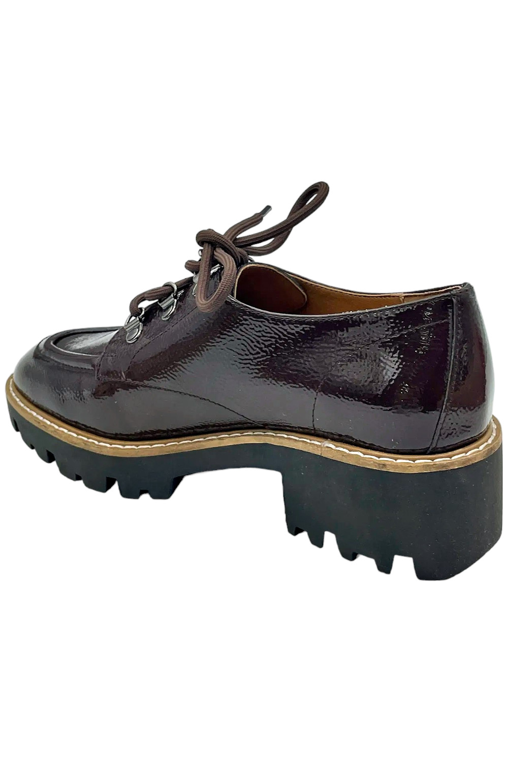 Donald Pliner Women's Crinkle Patent Evans Loafer Dark Brown