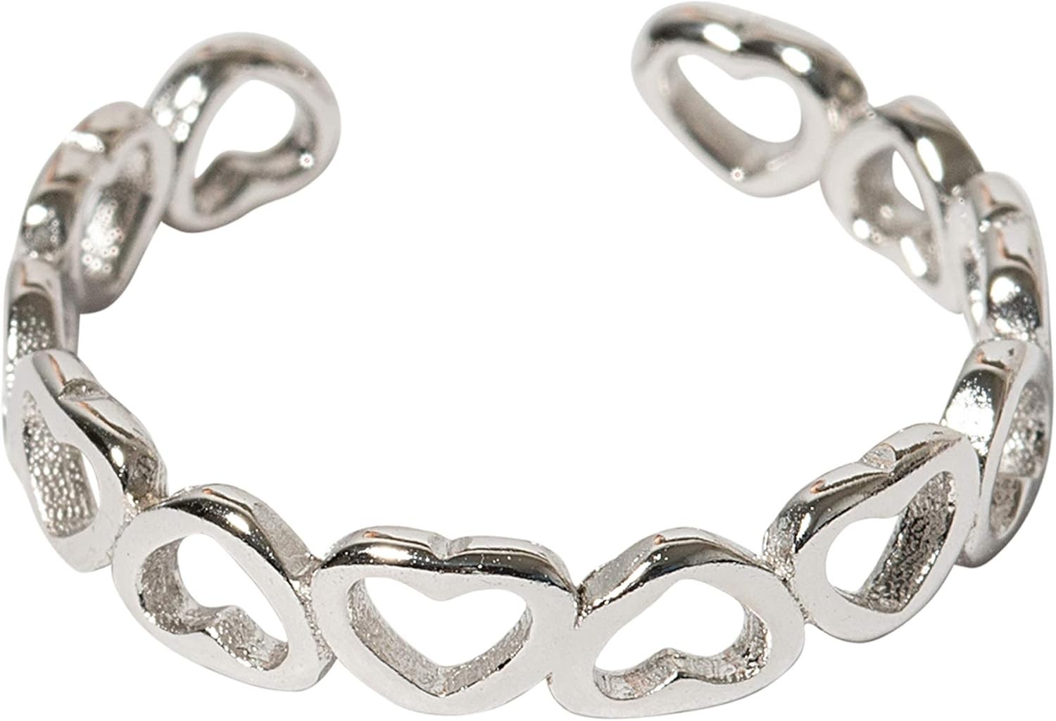 925 Sterling Solid Silver Adjustable Mixed Design Open Toe Ring Rings Finger...