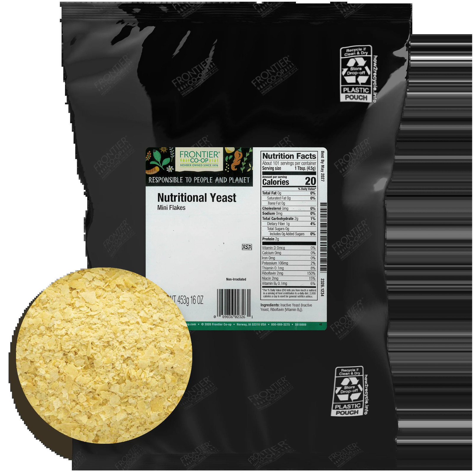 Yeast Nutritional Mini-Flakes Kosher 1 Lb. Bulk Bag.