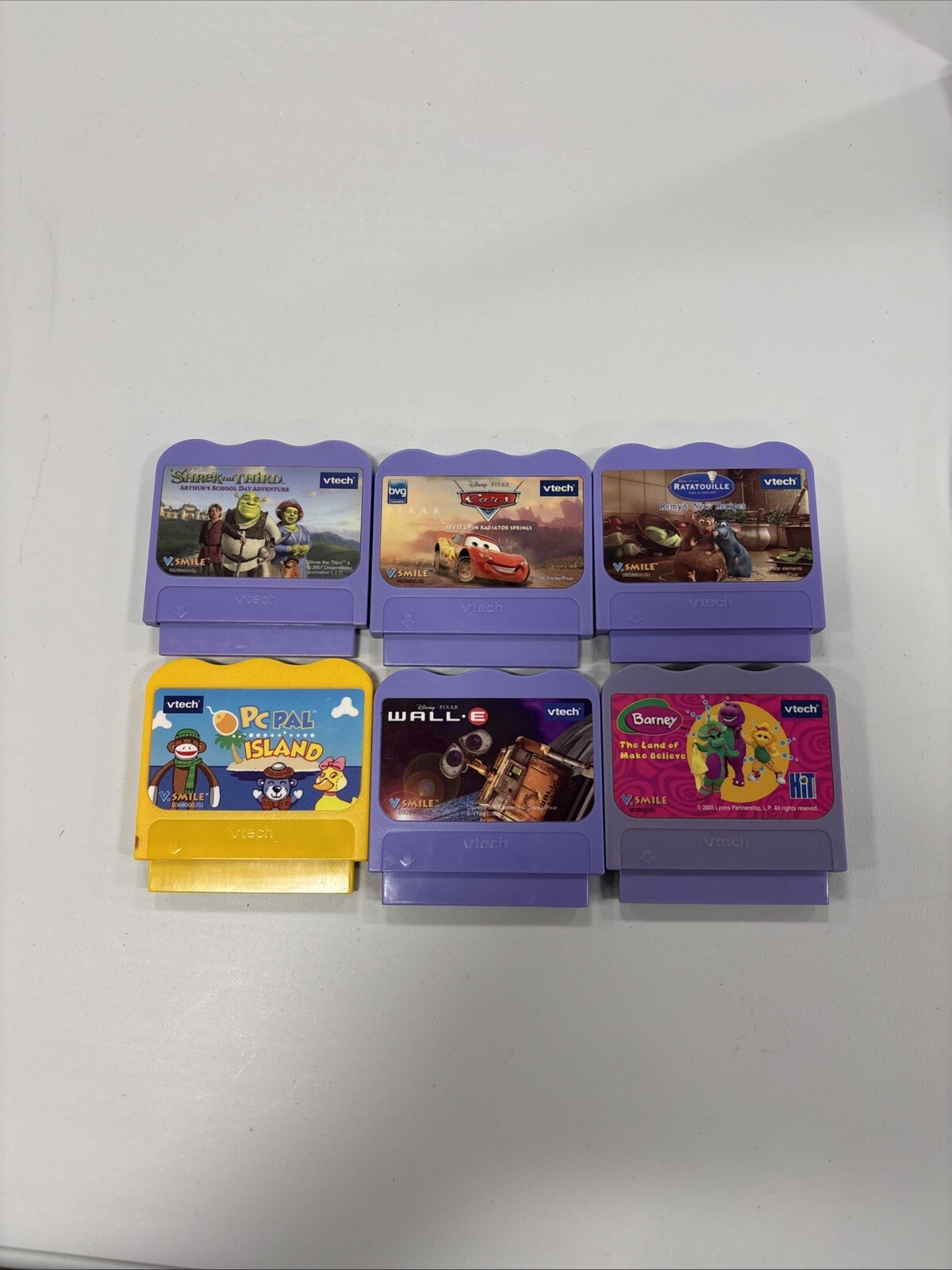 Lot of 6 Vtech Vsmile V-Motion Game Cartridges Card Shrek And More