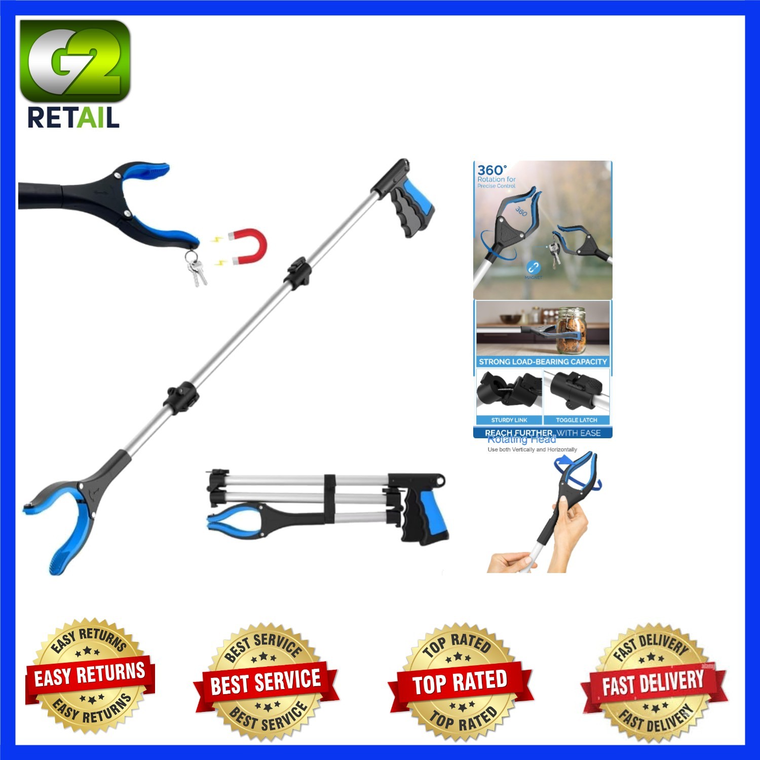 Innovative 43-Inch Foldable Grabber Tool for Effortless Picking and Mobility Aid