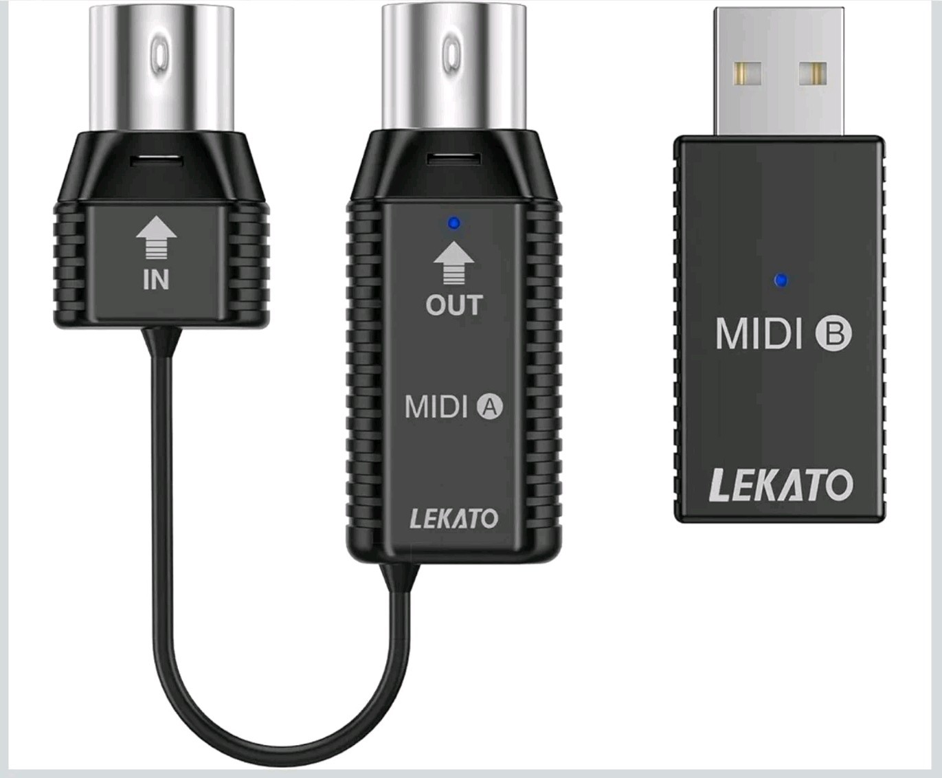 LEKATO Wireless MIDI Adapter Wireless 5 PIN USB MIDI Interface Ultra Low Latency