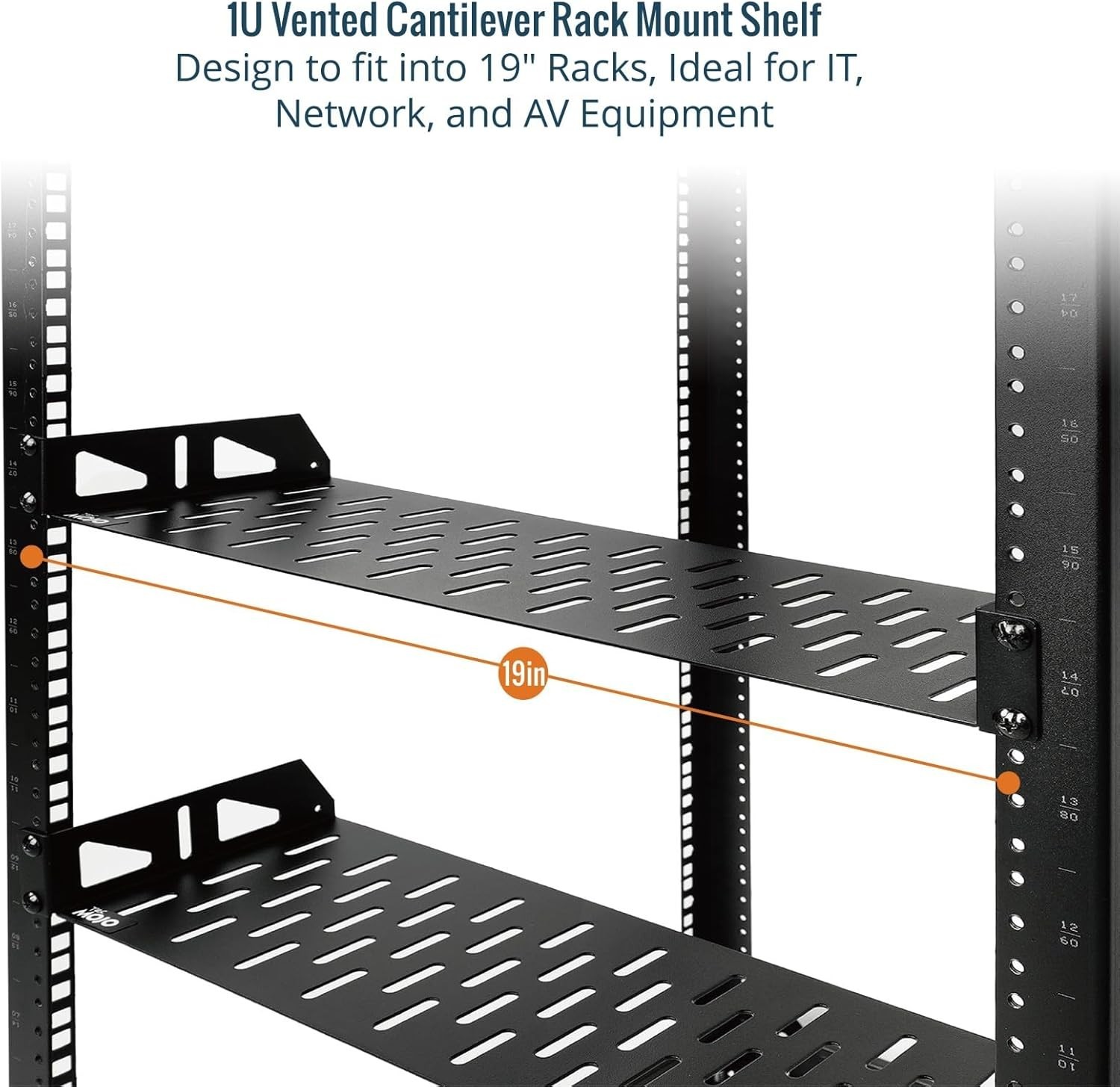 1U Rack Shelf,19 inch Shelf 8 Depth,Rack 8 in/2pack,