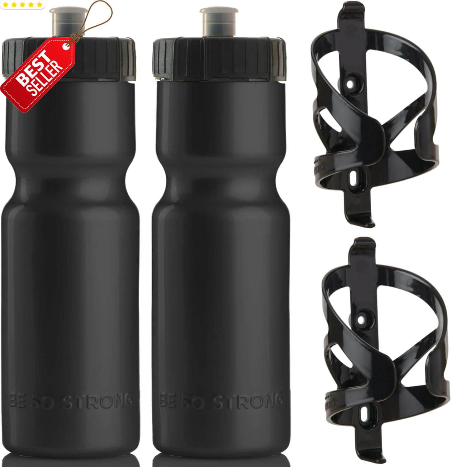 Bike Water Bottle Holder and Bottle Set 2 Pack 22oz Squeeze Sports Cage US