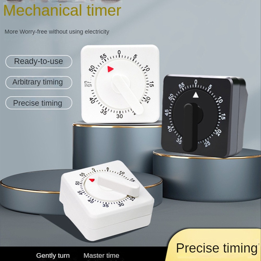 2-Pack Square 60 Minute Mechanical Kitchen Timer,Chef Cooking Timer Clock1398