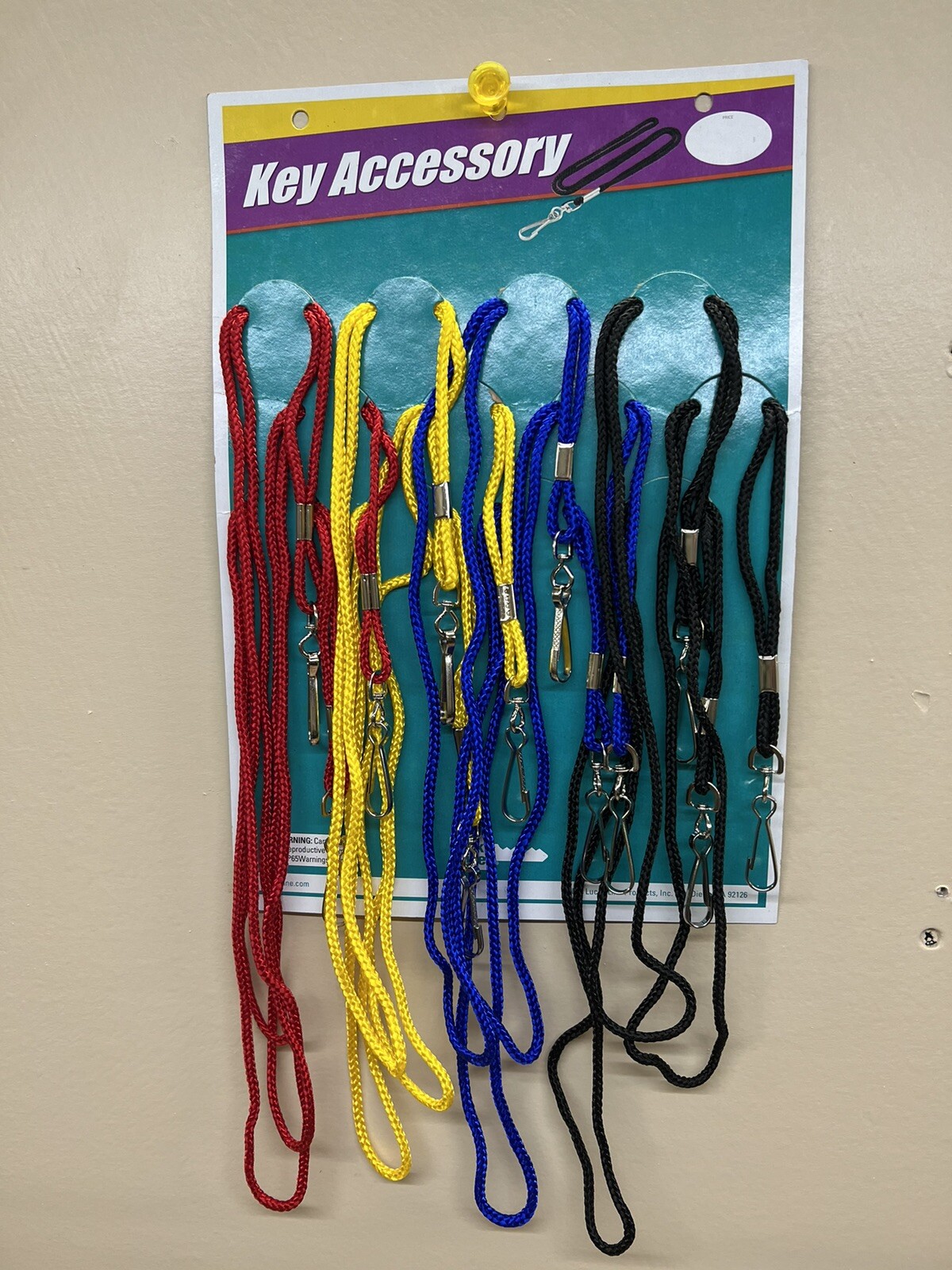 LUCKY LINE 41412 Nylon Lanyards Assorted Colors 12 Pack key chain strap