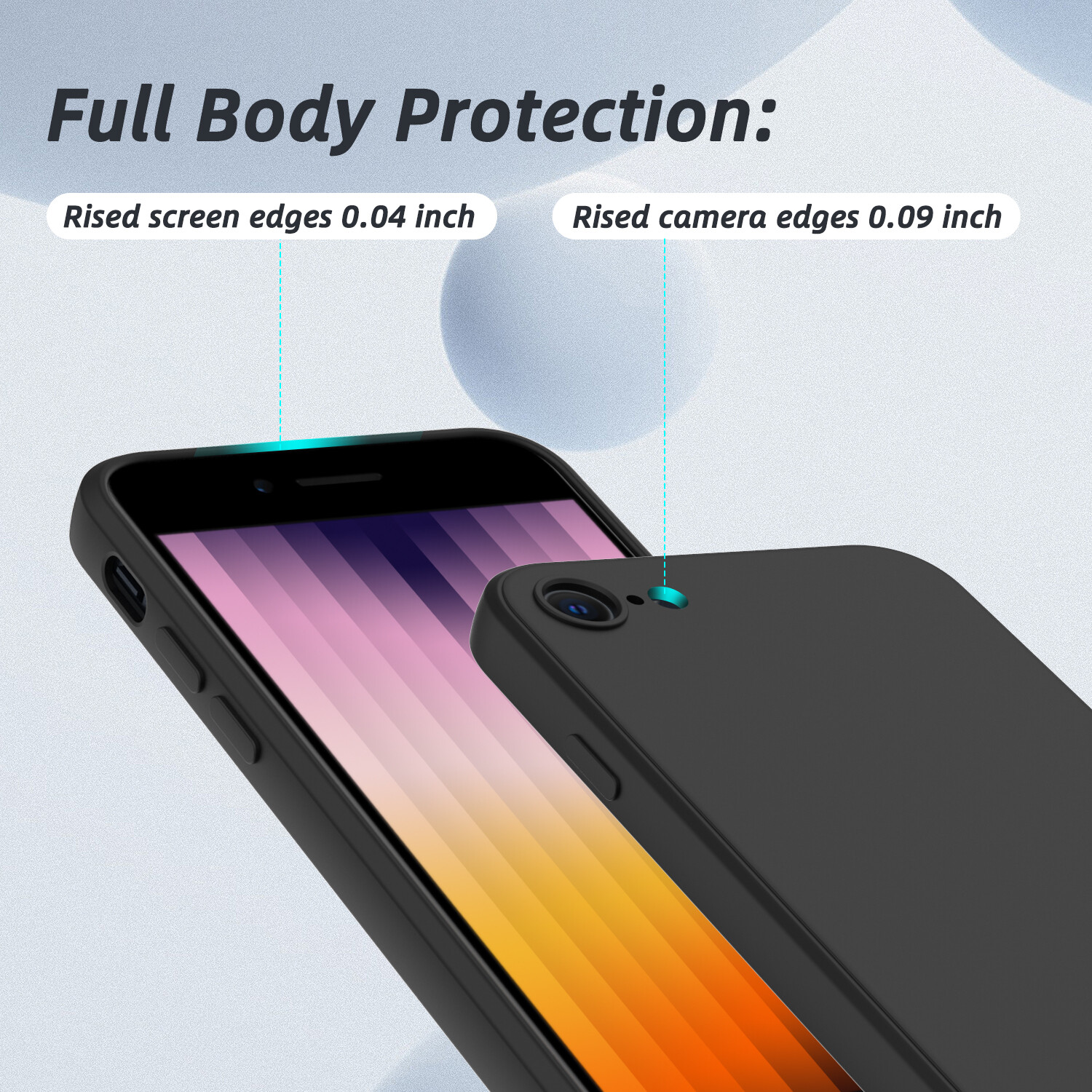 For iPhone SE 2nd,3rd Generation 2022/2020 Case Liquid Silicone Shockproof Cover