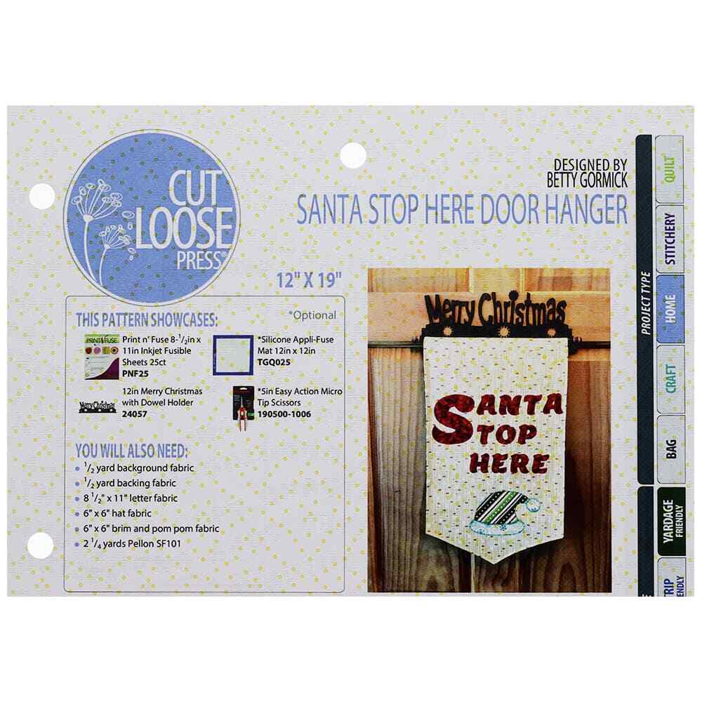 Cut Loose Press, Santa Stop Here Door Hanger Pattern