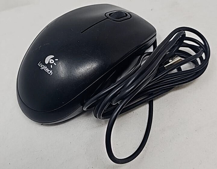 Logitech B100 Wired USB Optical Mouse 3 Button for Laptop Desktop Office Black