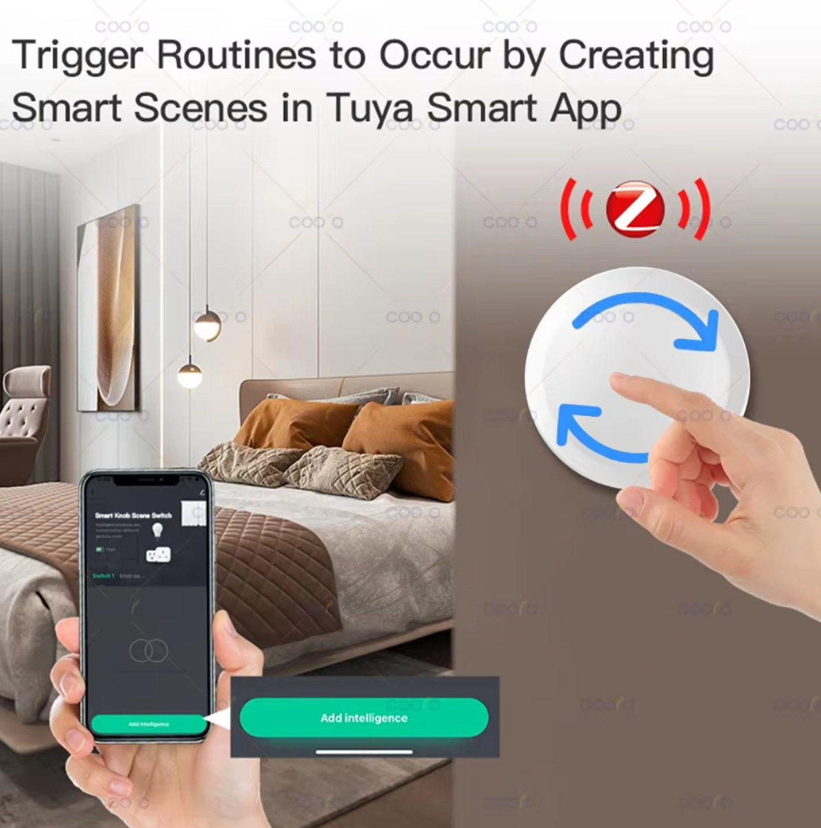 New Tuya ZigBee Smart Knob Switch DIY Wireless Scene Button Rotatable Dimmer