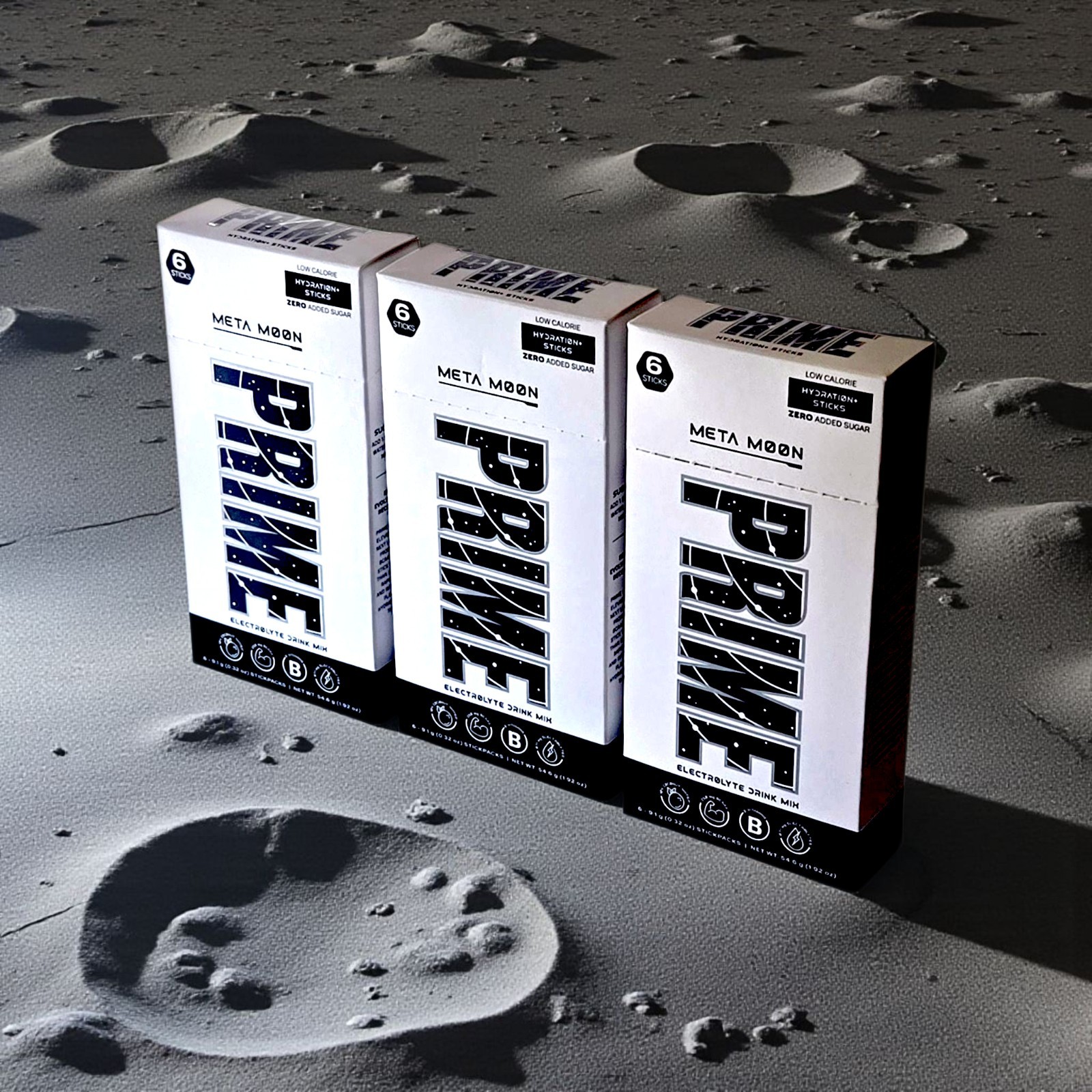 3 Boxes PRIME Meta Moon Hydration Sticks Electrolytesl Drink Mix EXP 01/2027