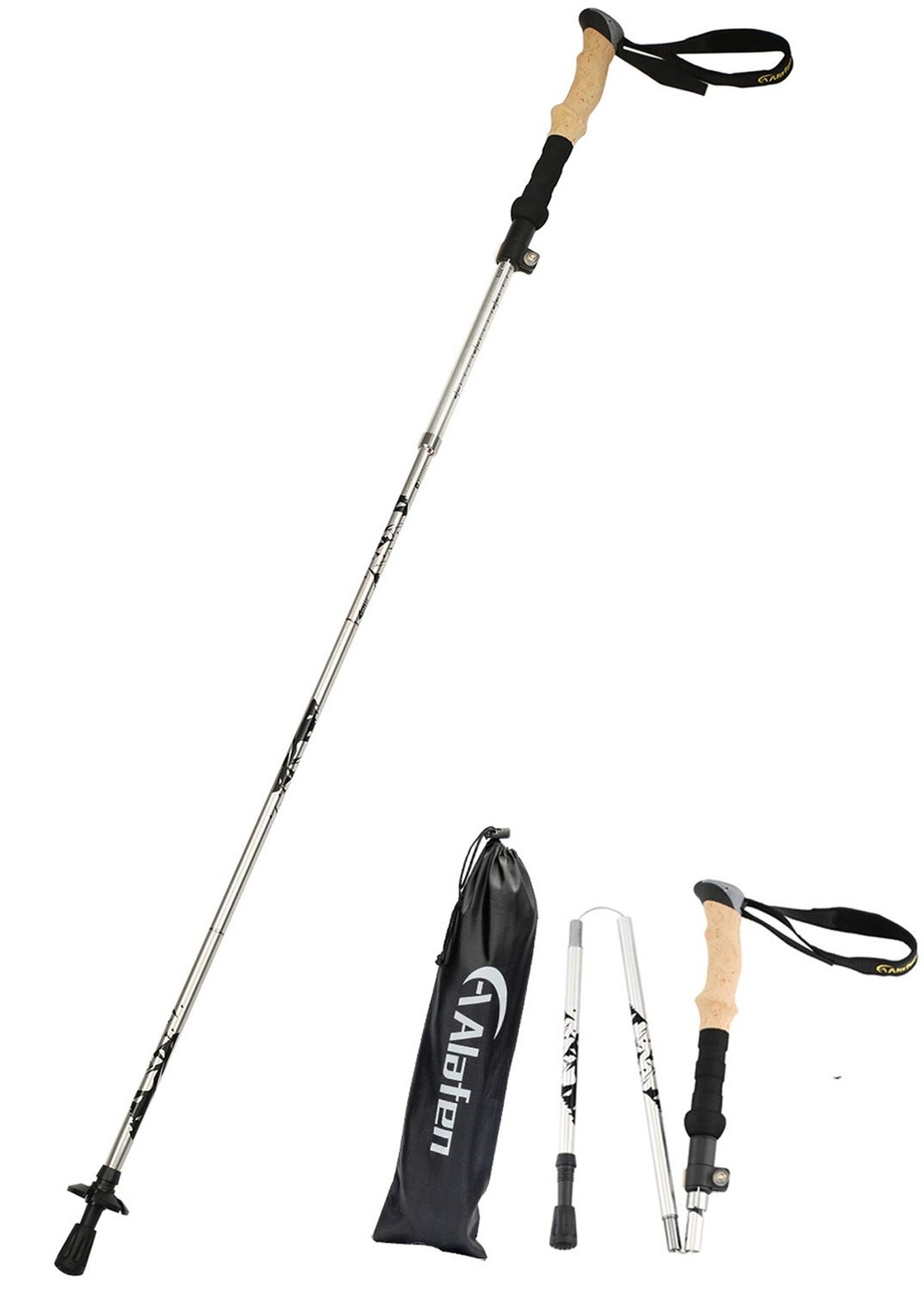 A ALAFEN Walking Stick - Collapsible Trekking Pole for Men and Women,7075 Alu...