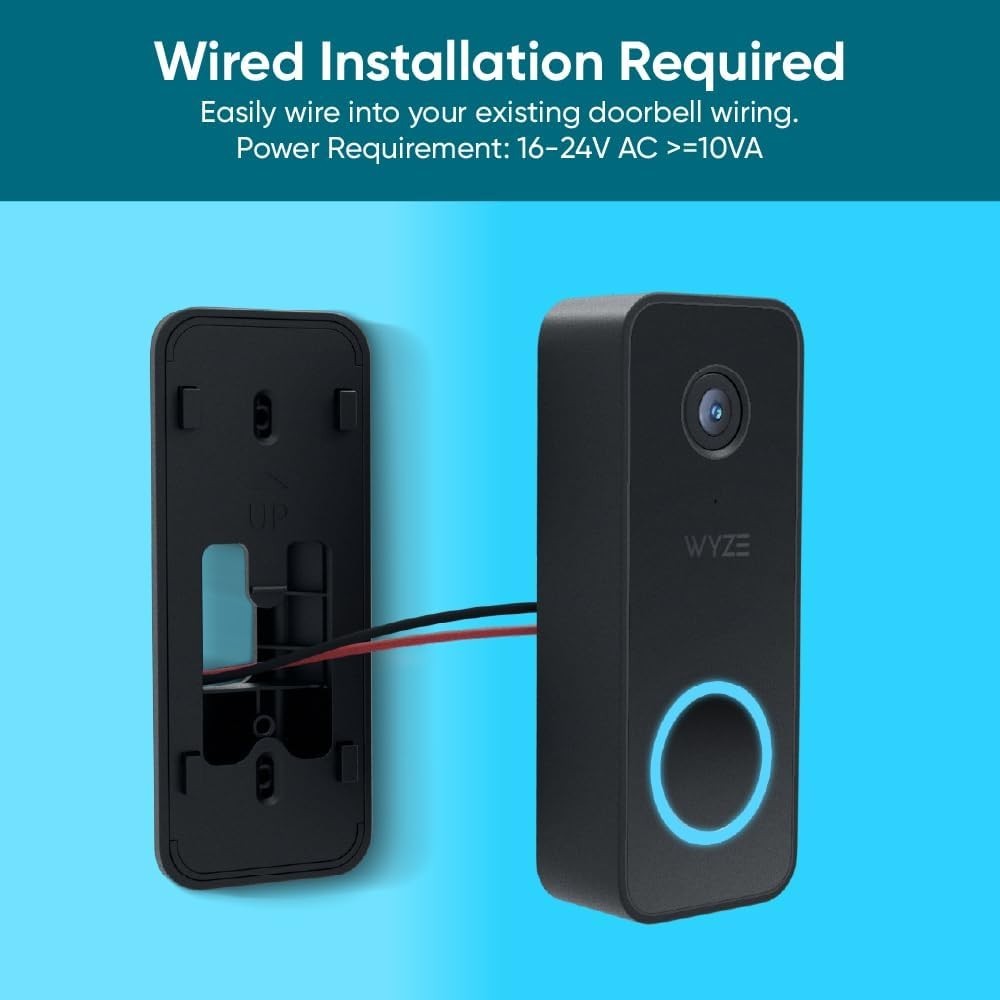 Wired Doorbell Camera v2 with Alexa & Google Assistant