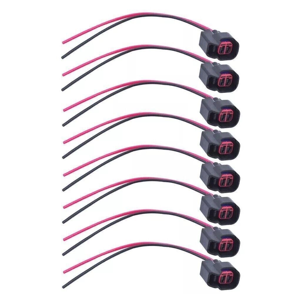 8X Fuel Injector Connector Wiring Plug Clips EV6 EV14 USCAR Pigtail Cut&Splice
