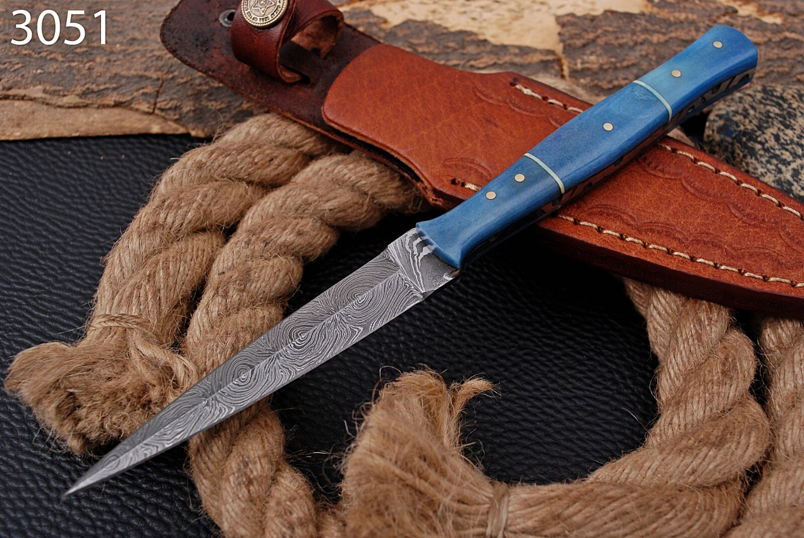 EDC HANDMADE DAMASCUS STEEL HUNTING DAGGER FIXED BLADE KNIFE EDC x-113