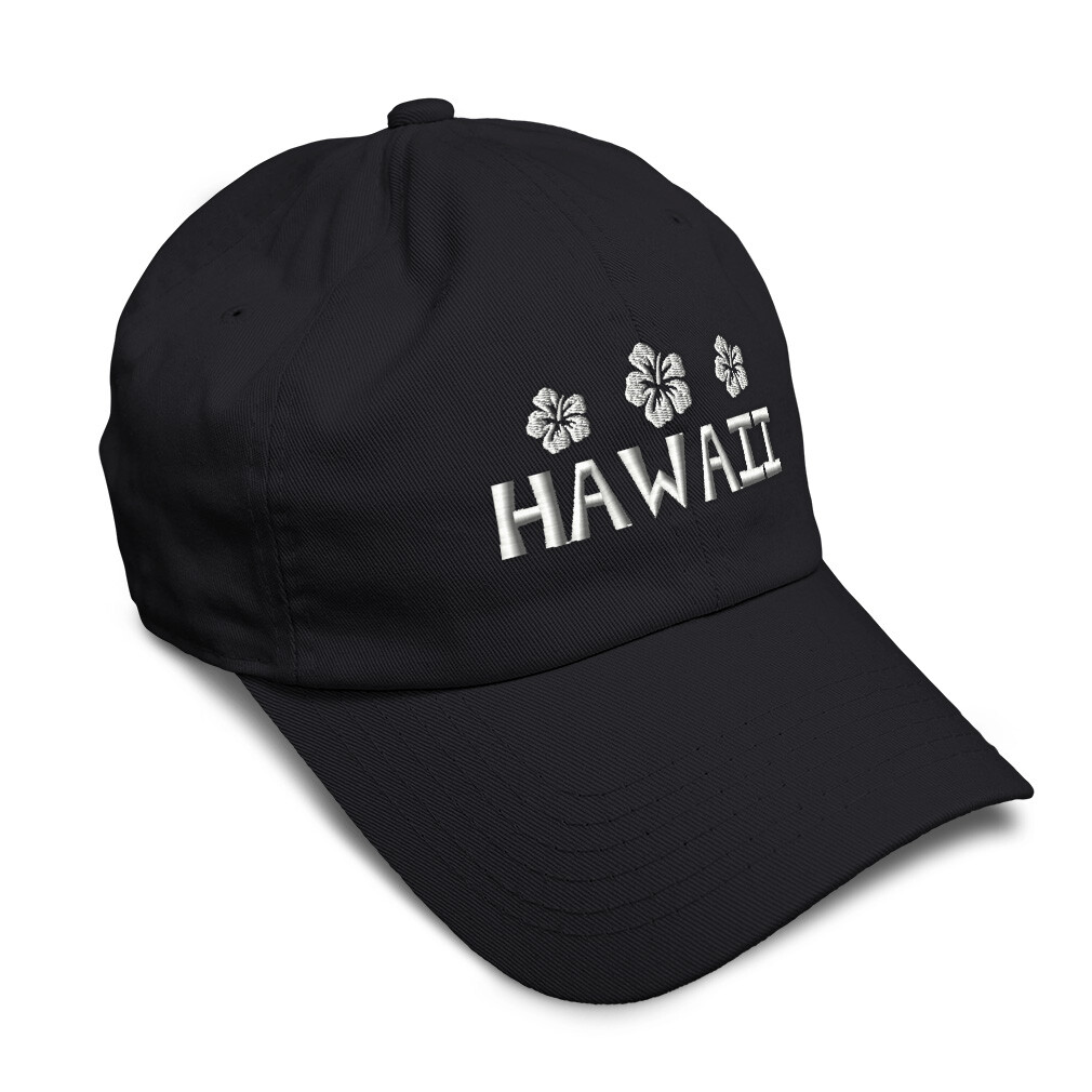 Soft Women Baseball Cap Hawaii White Hibiscus Embroidery Nature Dad Hats for Men