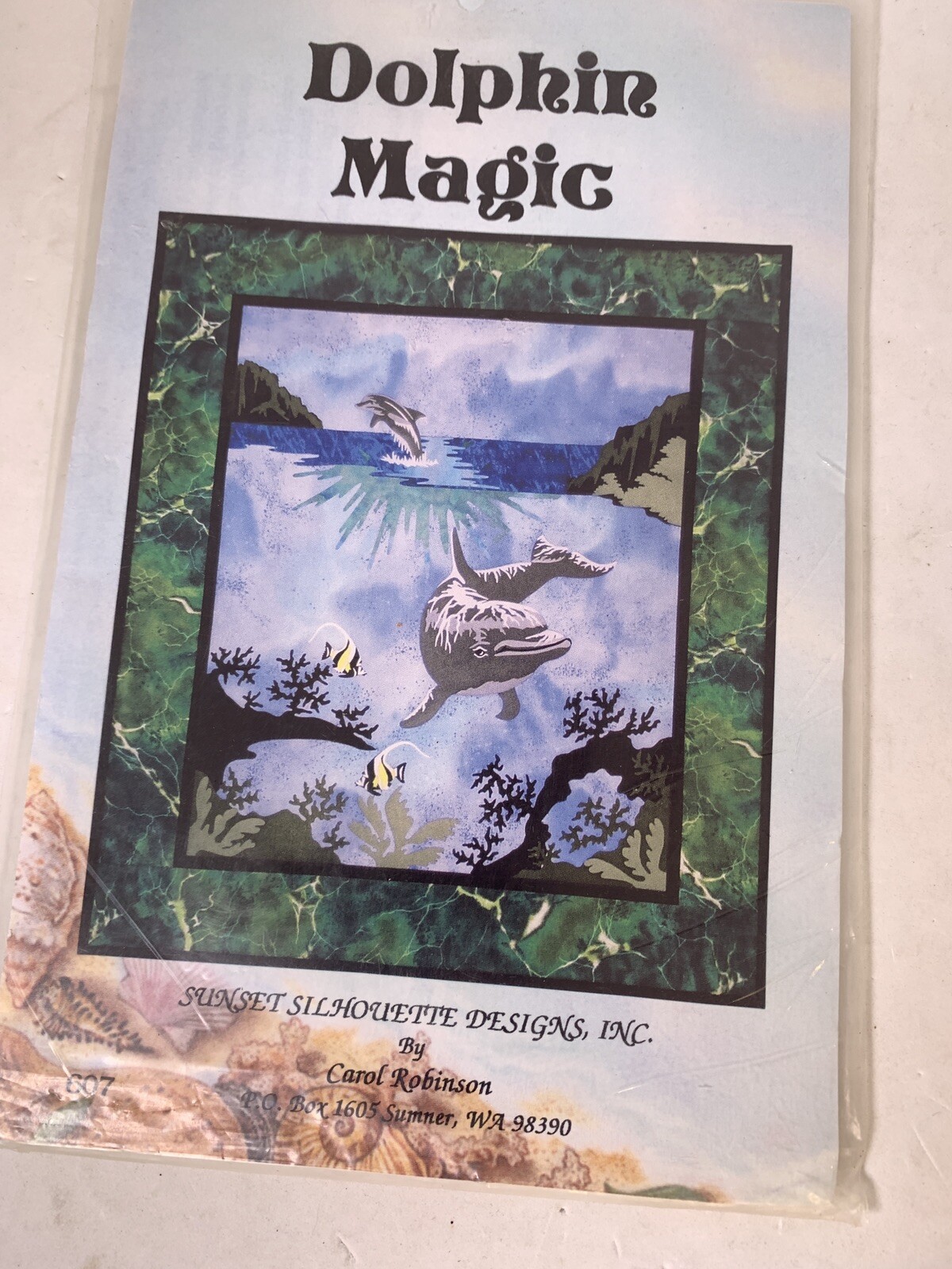 Dolphin Magic Quilt Pattern Wall Hanging 23x25" Applique Ocean Water