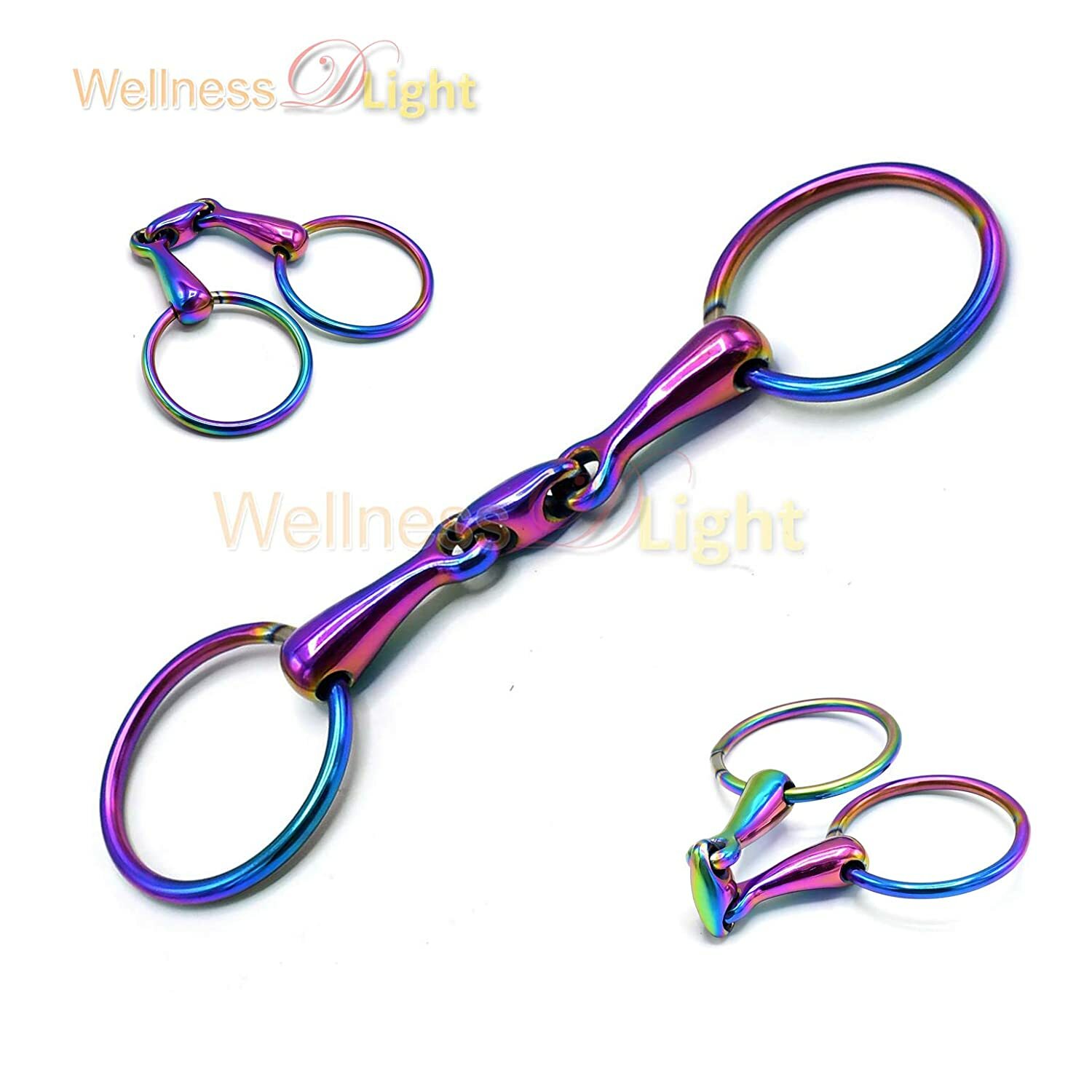 Rainbow Multi Color Loose Ring Snaffle Horse Bit Stainless Steel 5" BT-0105