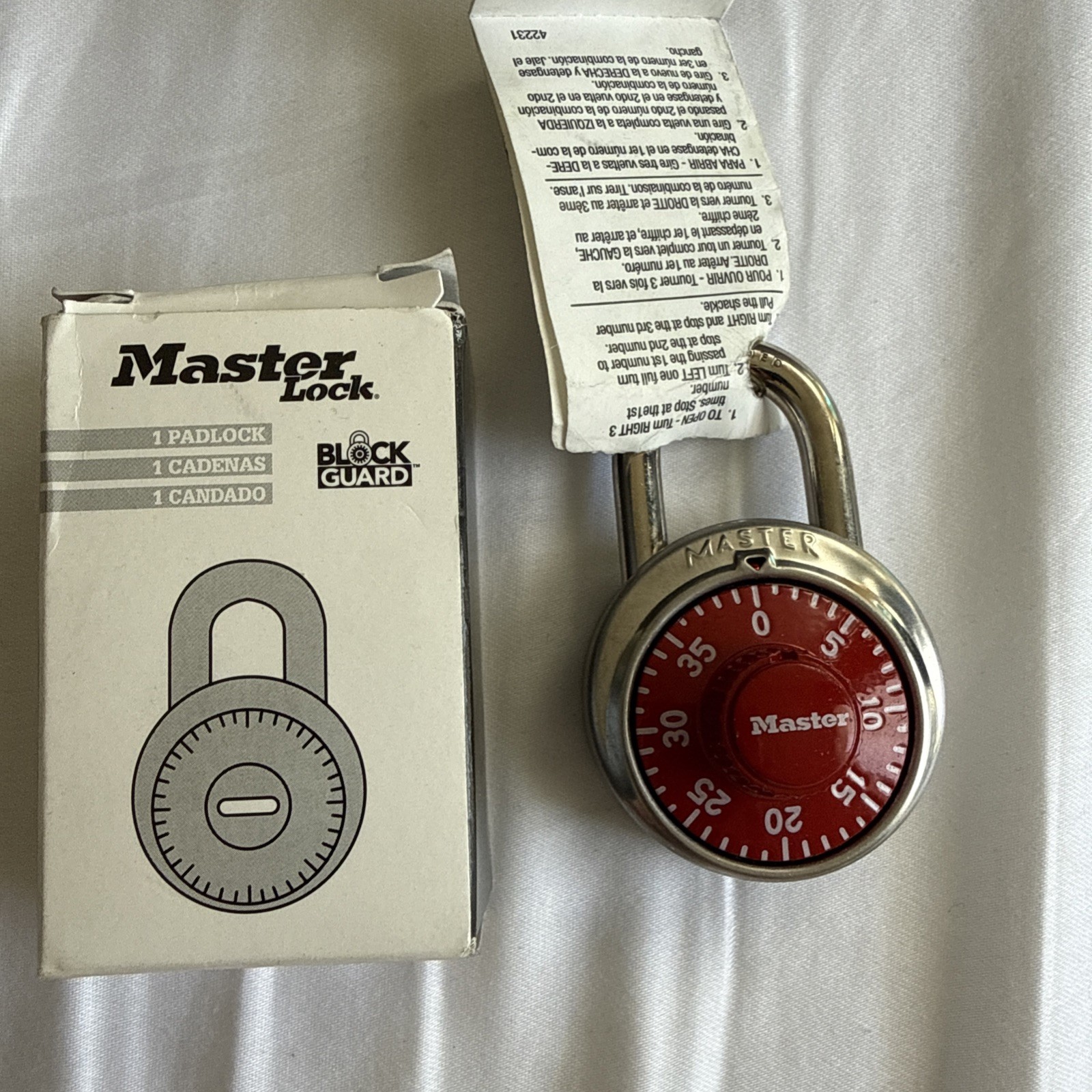 Master Lock  RED Combination Padlock, Red Dial