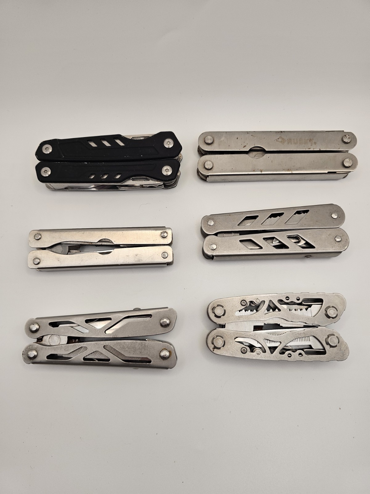 Lot of 6 Multi-Tool Pliers Husky EDC Camping Multitools Assorted Bundle