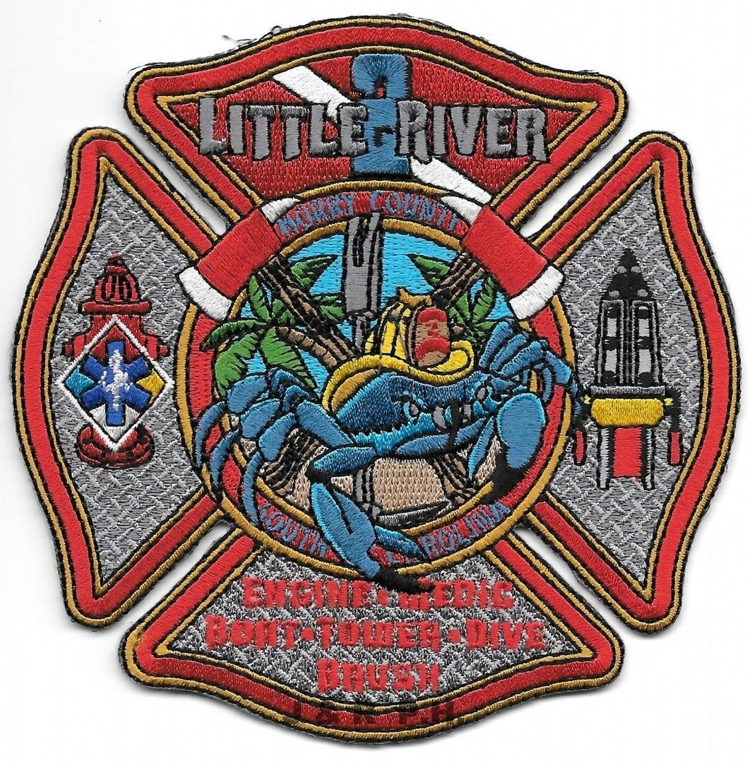 Little River  Station - 2 / Boat - Dive, SC (4.5" x 4.5" size) fire patch