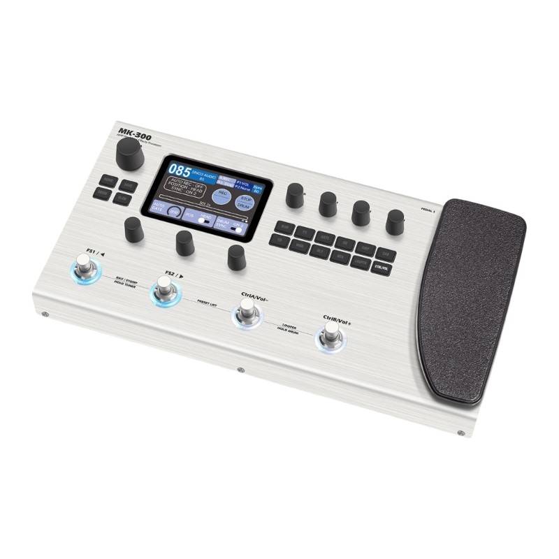 MK300 Advanced Guitar Multi Effect Unit Screen Control 10Hrs Operate with Cord