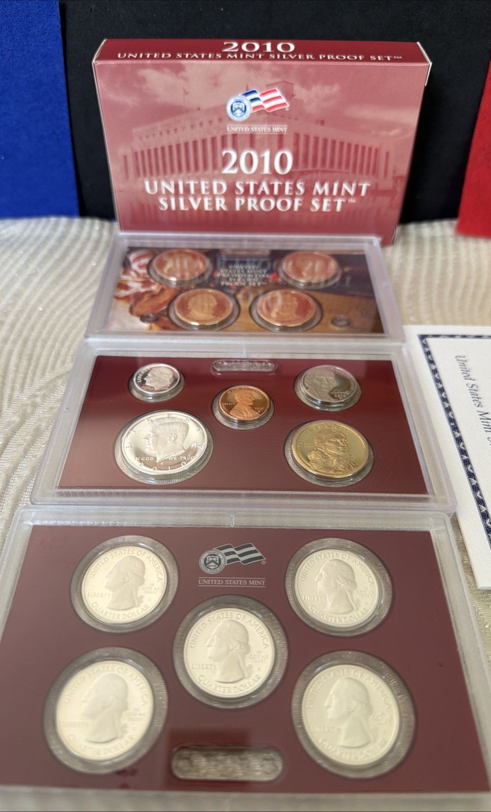 HOT DEAL 🔥2010-S Silver Proof Set 14 Coins Silver Original Box & COA US Mint
