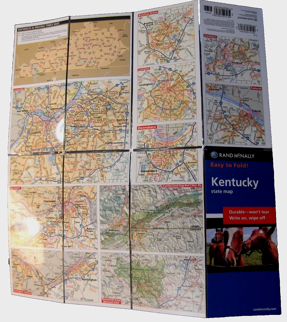 Kentucky State Rand McNally Easy to Fold Laminated Map