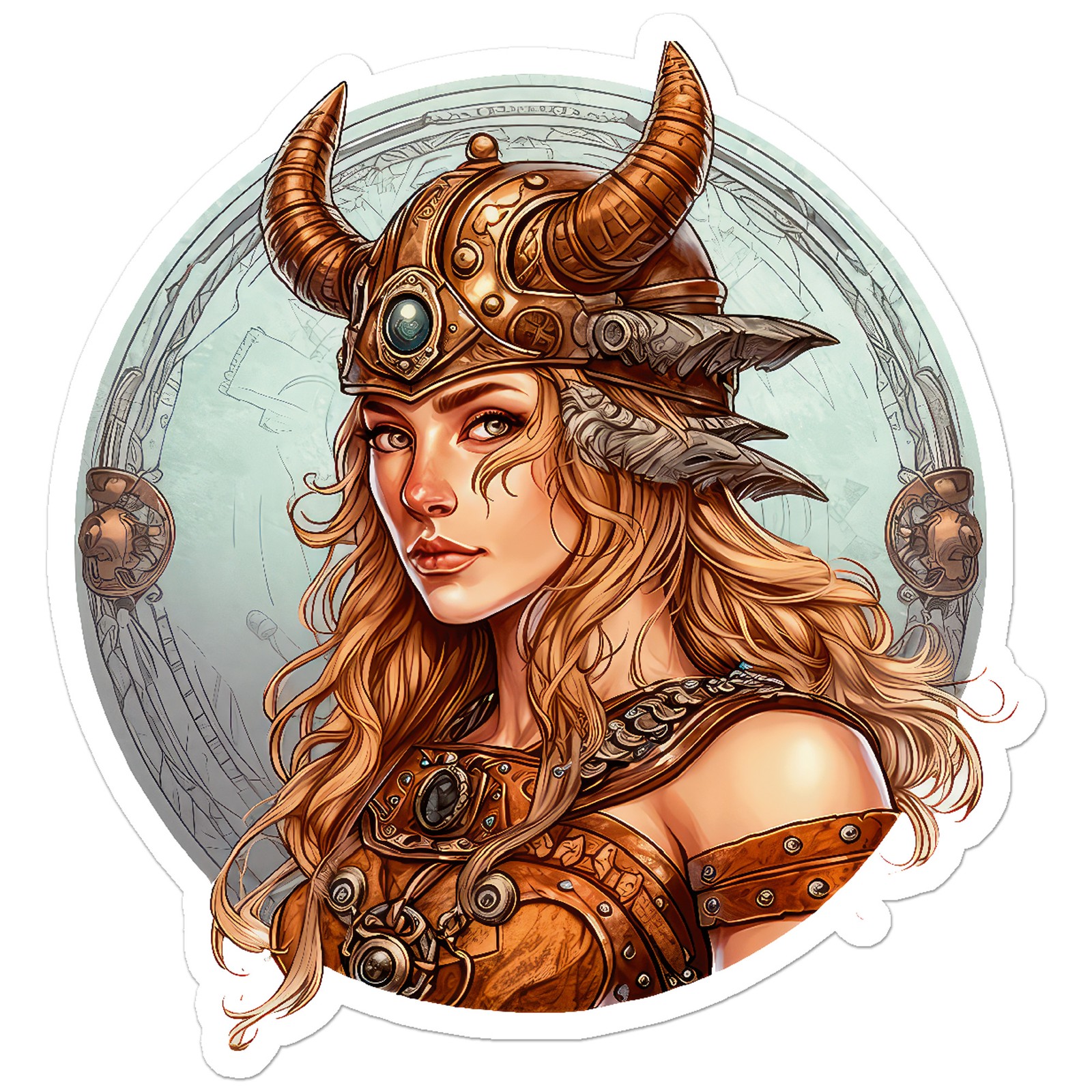 Viking Shield Maiden - Vinyl Decal Sticker - Car Window Laptop - ebn9572