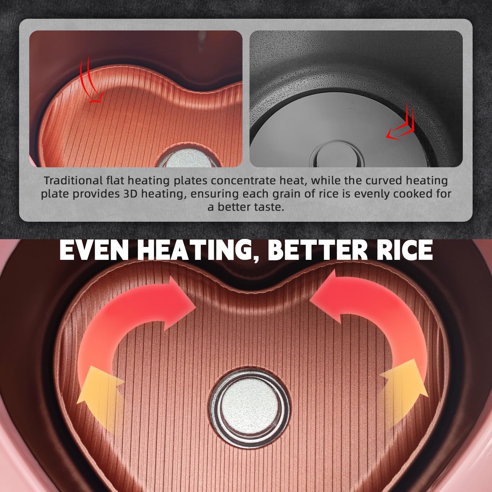 Heart Shaped Pink Rice Cooker, Small Multifunctional Peach Shape