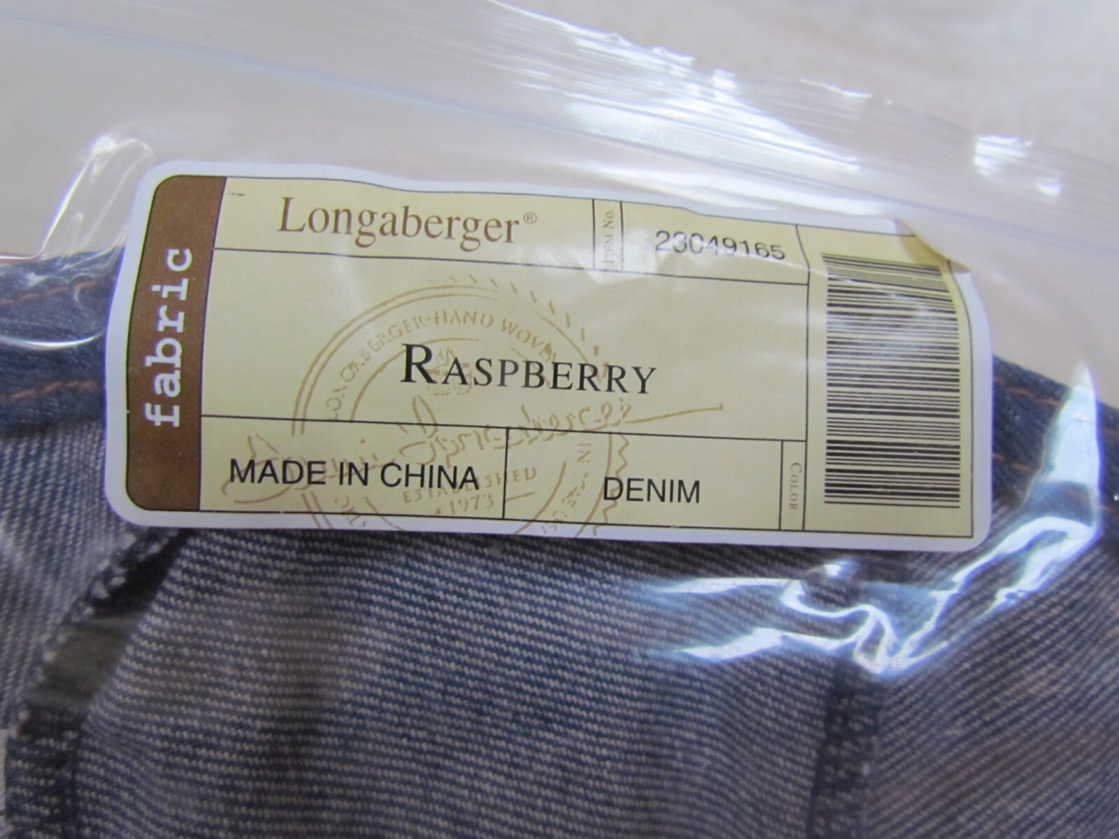 Longaberger Raspberry Basket Denim Liner   #23049165 ~ MIP!