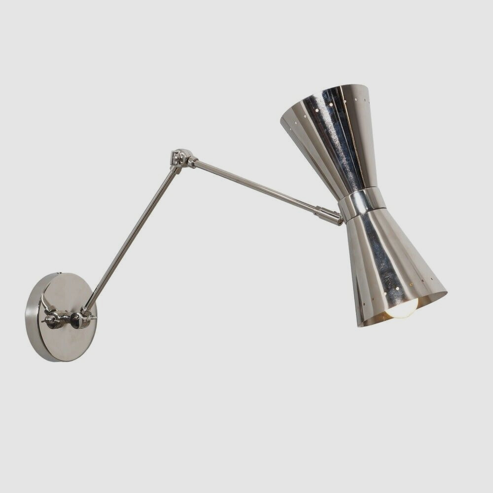 Articulatin Adjustable Brass Sconce Mid century Modern Stilnovo Wall Lamp Lights