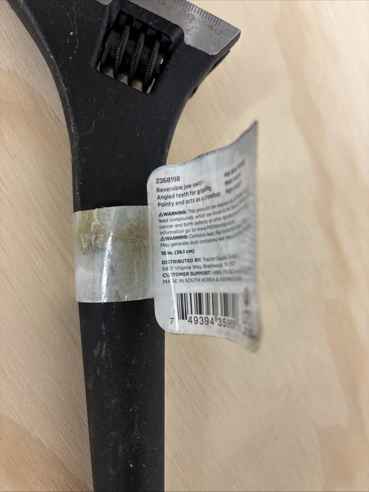 Jobsmart 15” Adjustable Spud Wrench Brand New Tractor Supply’s Store Brand