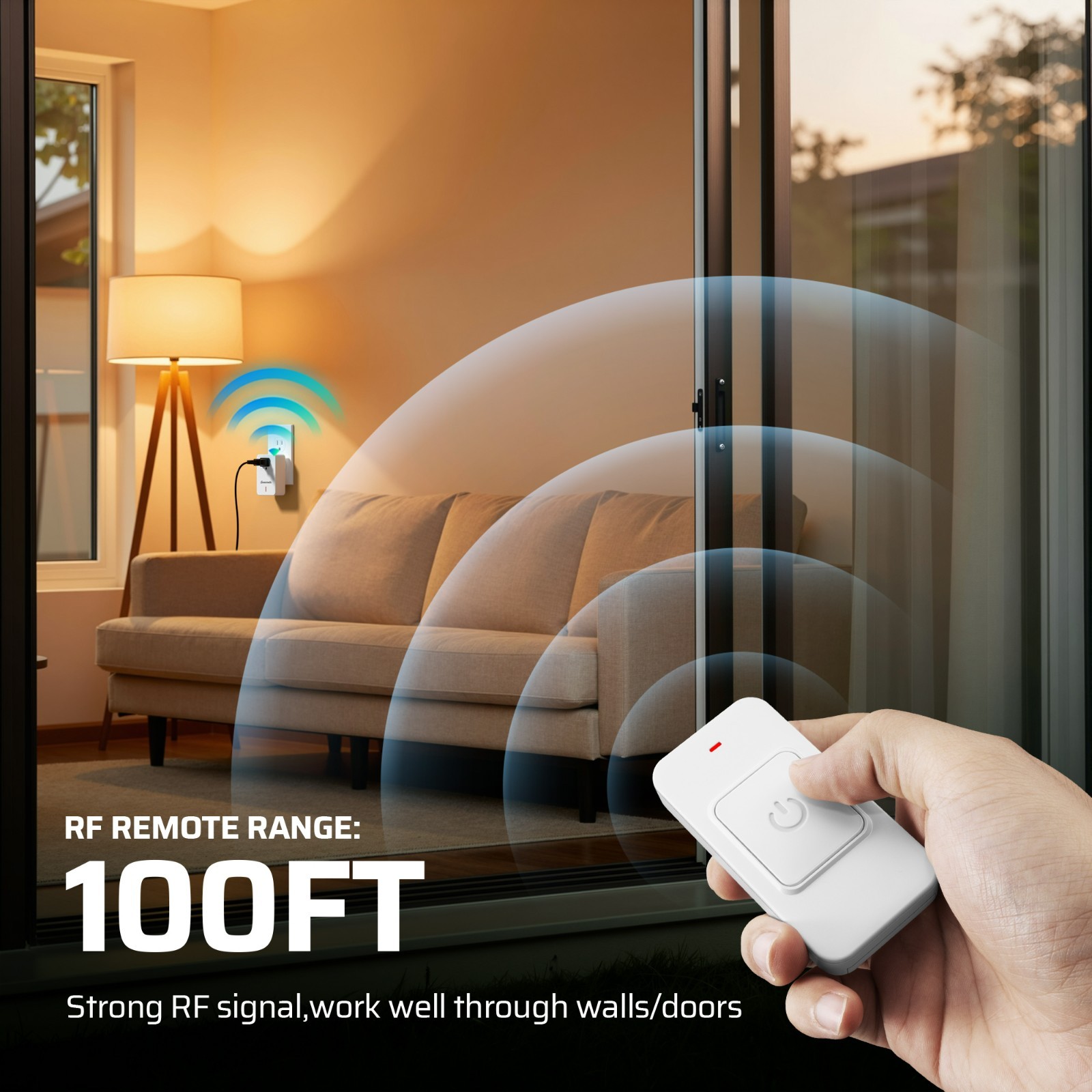Magnetic Wireless Remote Control Outlet 100ft RF Range, No Programming Needed