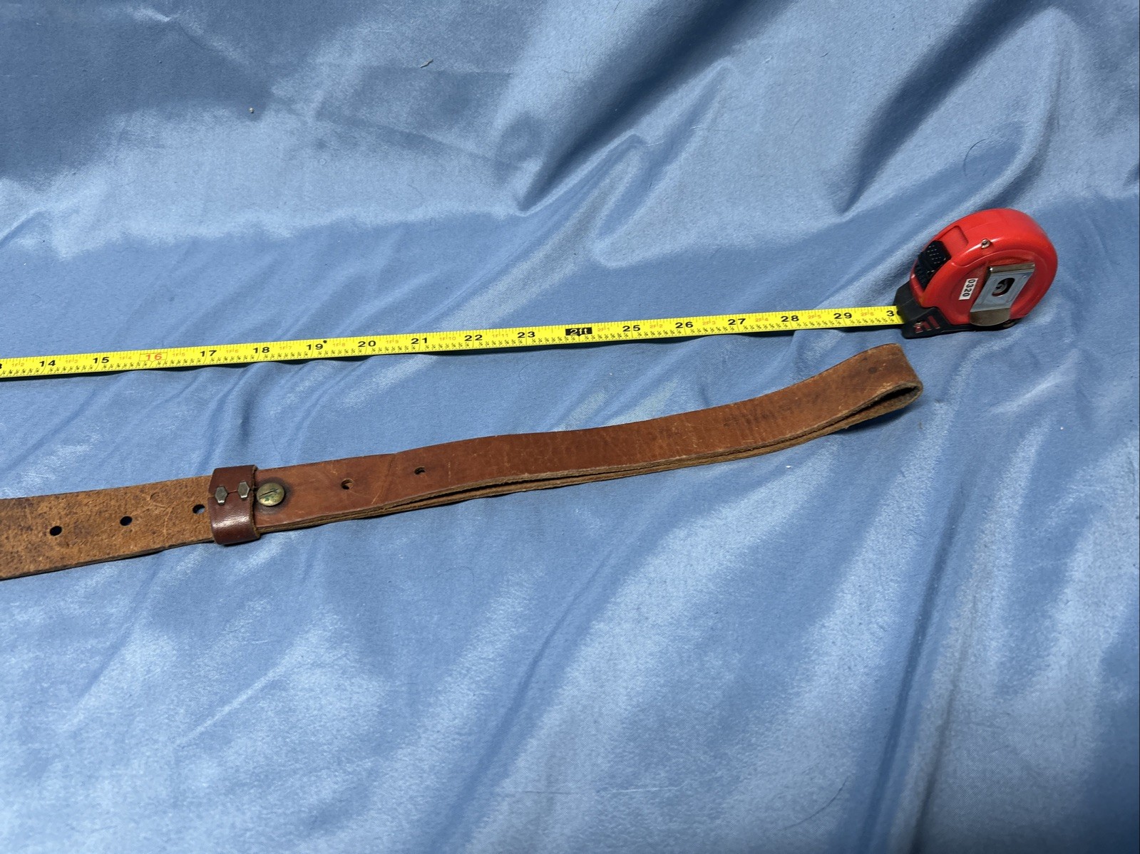 Vintage Used Basket Weave Tooled Leather Rifle Sling